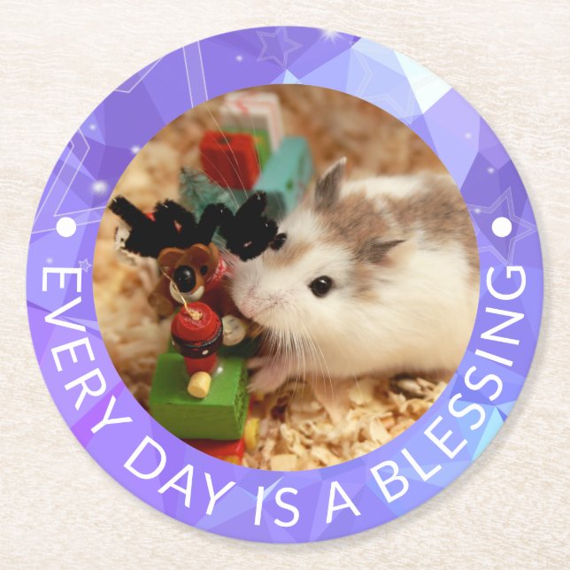 Porta-copo De Papel Redondo Hammyville - Hamster Cute Robo (Frente)