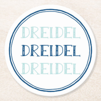 Porta-copo De Papel Redondo Hanukkah Dreidel Modern