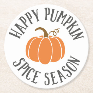 Porta-copo De Papel Redondo Happy Pumpkin Spice Season