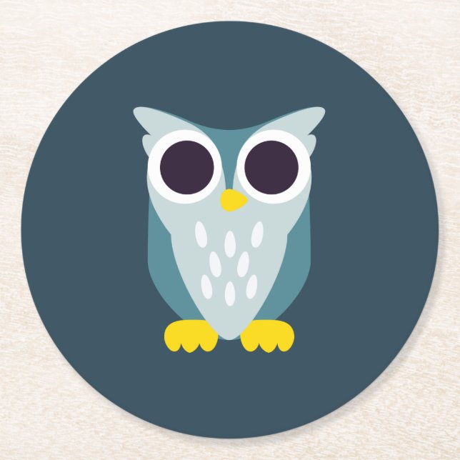 Porta-copo De Papel Redondo Henry a coruja (Frente)