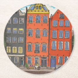 Porta-copo De Papel Redondo Herengracht Canal Amsterdam Países Baixos