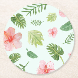 Porta-copo De Papel Redondo Hibiscus tropical