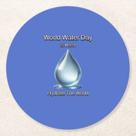 Porta-copo De Papel Redondo Hidratar o mundo. Dia Mundial da Água.
