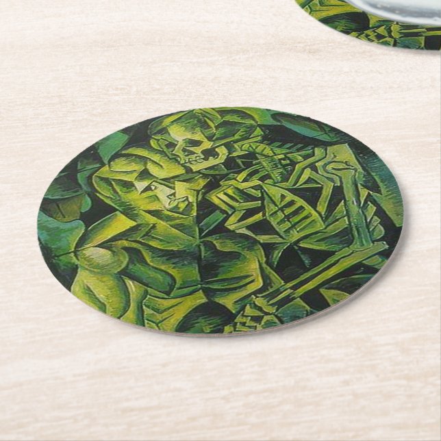 Porta-copo De Papel Redondo Homem-abstrato e Arte Geométrica Do Esqueleto (Angulado)