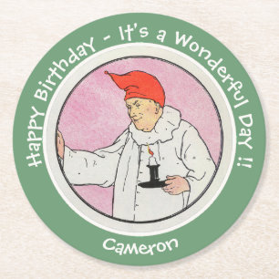 Porta-copo De Papel Redondo Homem na Lua Mãe Ganha Festas de aniversário