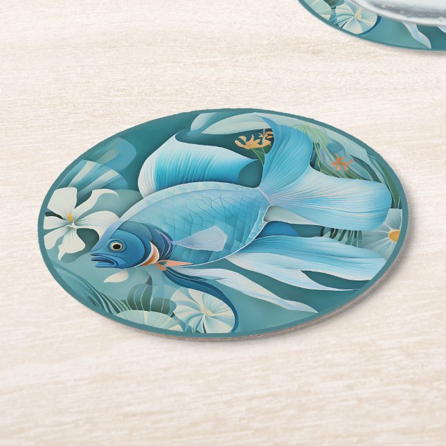 Porta-copo De Papel Redondo Homens-peixe (Mermen Round Paper Coaster
)
