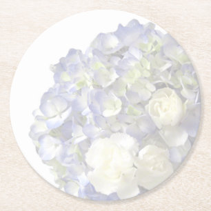 Porta-copo De Papel Redondo Hydrangea azul macio