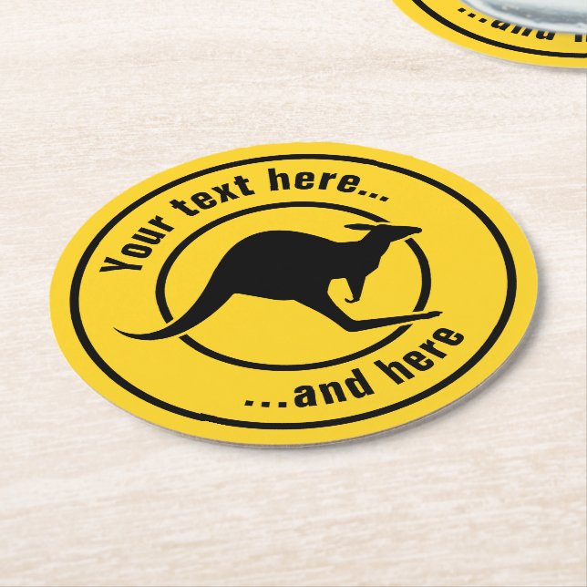 Porta-copo De Papel Redondo Ícone Kangaroo (Angulado)