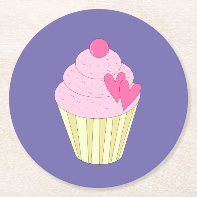 Porta-copo De Papel Redondo ilusima Roxo (Frente)