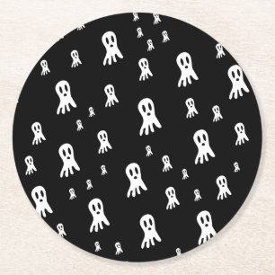 Porta-copo De Papel Redondo Ilustração Assustadora de Fantasmas Góticos