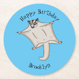 Porta-copo De Papel Redondo Ilustração de desenho animado com planador de a