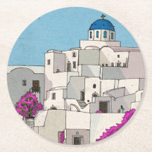 Ilustração química da Grécia da ilha Oia Santorini