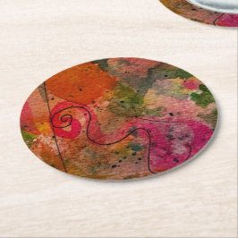 Porta-copo De Papel Redondo Imagem De Abstrato De Aquarela E De Tinta Bonito
