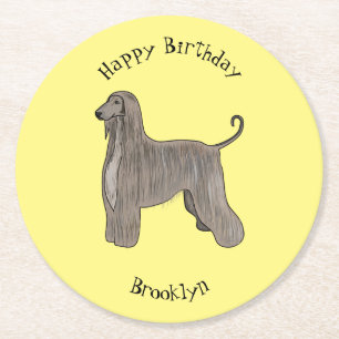 Porta-copo De Papel Redondo Imagem de desenho animado de cão de cão de cão de