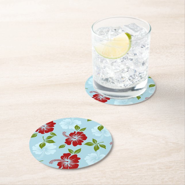 Porta-copo De Papel Redondo Impressão havaiano (Insitu)