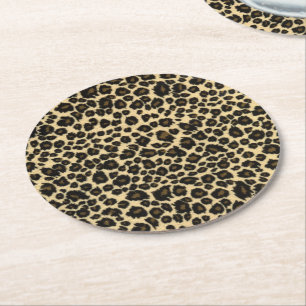 Porta-copo De Papel Redondo Impressão Leopardo
