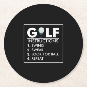 Porta-copo De Papel Redondo Instruções de Golf - Repetição da Bola de Olha