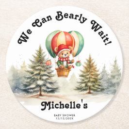 Porta-copo De Papel Redondo Inverno podemos esperar Chá de fraldas de Natal