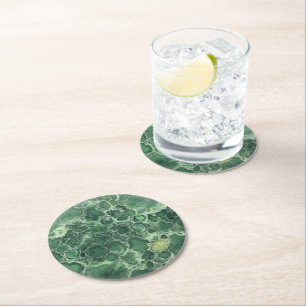 Porta-copo De Papel Redondo Jade Green Gemstone Pattern