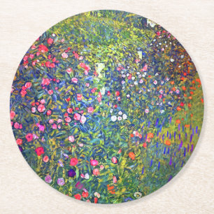 Porta-copo De Papel Redondo Jardim Italiano Gustav Klimt