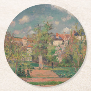 Porta-copo De Papel Redondo Jardim sob Luz Solar, Camille PIssarro, 1876