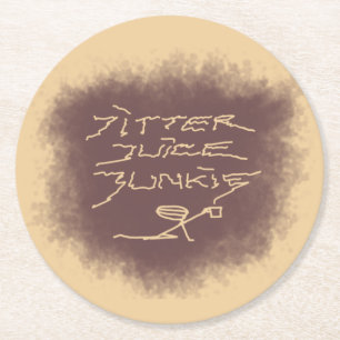 Porta-copo De Papel Redondo Jitter Juice Junkie - arte de café em latte casta