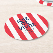 Joie De Vivre França Red Cabana Stripe Francês