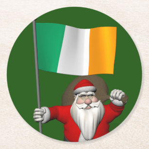 Porta-copo De Papel Redondo Jolly Santo Nicholas Com Bandeira Da Irlanda
