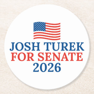 Porta-copo De Papel Redondo Josh Turek para Senado Eleição do Partido 2026