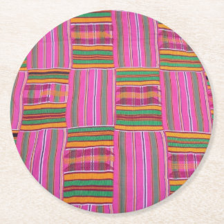 Porta-copo De Papel Redondo Kente Print Paper Coasters