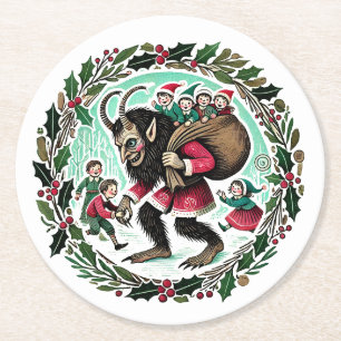 Porta-copo De Papel Redondo Krampus Christmas