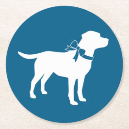 Porta-copo De Papel Redondo Laboratório de Chá de fraldas de Cachorro Azul