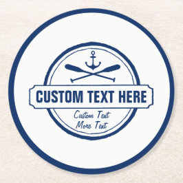 Porta-copo De Papel Redondo Lago Personalizado, Casa da Praia e Âncora Náutica