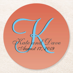 Porta-copo De Papel Redondo Laranja Vermelho Única Chic