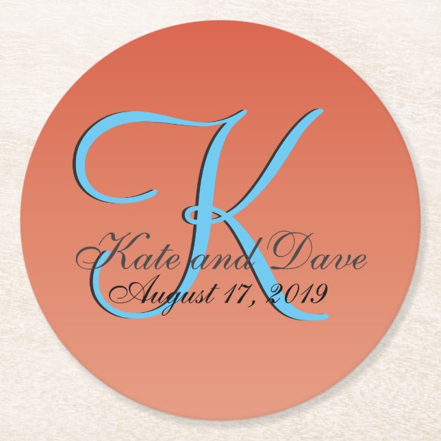 Porta-copo De Papel Redondo Laranja Vermelho Única Chic (Frente)