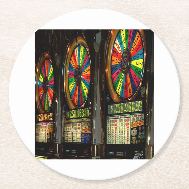 Porta-copo De Papel Redondo Las VEGAS-SLOTS (Frente)