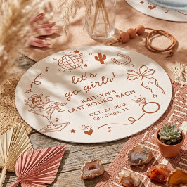 Porta-copo De Papel Redondo Last Rodeo Disco Cowgirl Bachelorette Party