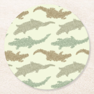 Porta-copo De Papel Redondo Legal jacarés Camo - padrão perfeito.