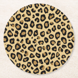 Porta-copo De Papel Redondo Leopardo para Chá de Bebê