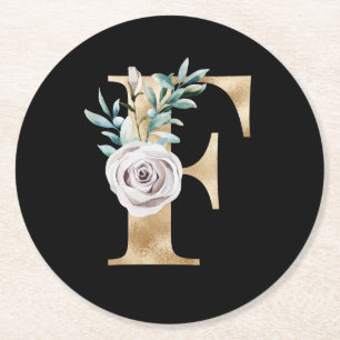 Porta-copo De Papel Redondo Letra F das iniciais dos feriados de inverno