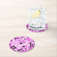 Lilás Rosa Púrpura Retro Moderna Bola de Disco Ros