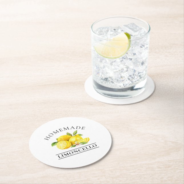 Porta-copo De Papel Redondo Limões de Aquarela (Insitu)