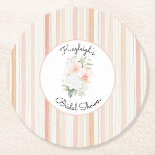 Porta-copo De Papel Redondo Lindas Flores de Orquídea Rosa Bridal Shower Listr