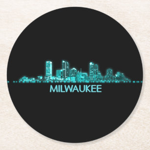Porta-copo De Papel Redondo Linha do Skyline Milwaukee