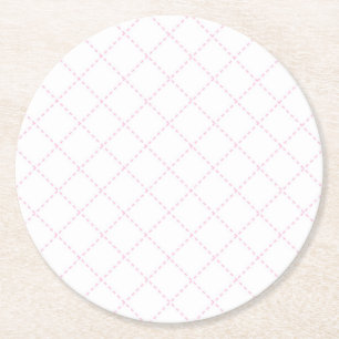 Porta-copo De Papel Redondo Linhas de traços cor-de-rosa Conjunto de portas co