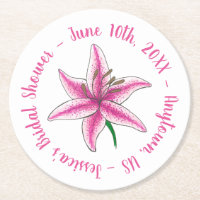 Lírios Rosa Flor Floral Noiva Personalizada