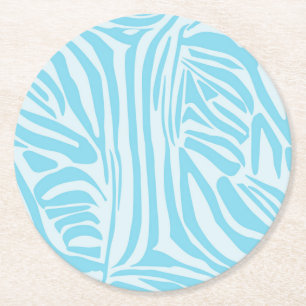 Porta-copo De Papel Redondo Listras Ousadas de Zebra Azul e Branco
