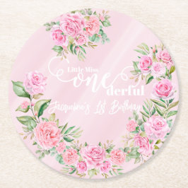 Porta-copo De Papel Redondo Little Miss ONEderful 1st First Birthday