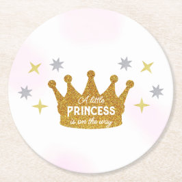 Porta-copo De Papel Redondo Little Princess Girl Baby Shower