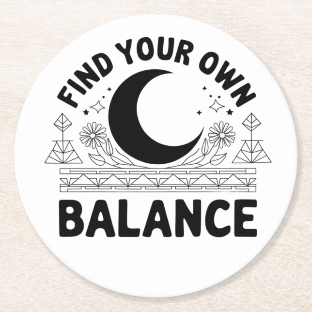 Porta-copo De Papel Redondo Localizar seu próprio saldo (Frente)